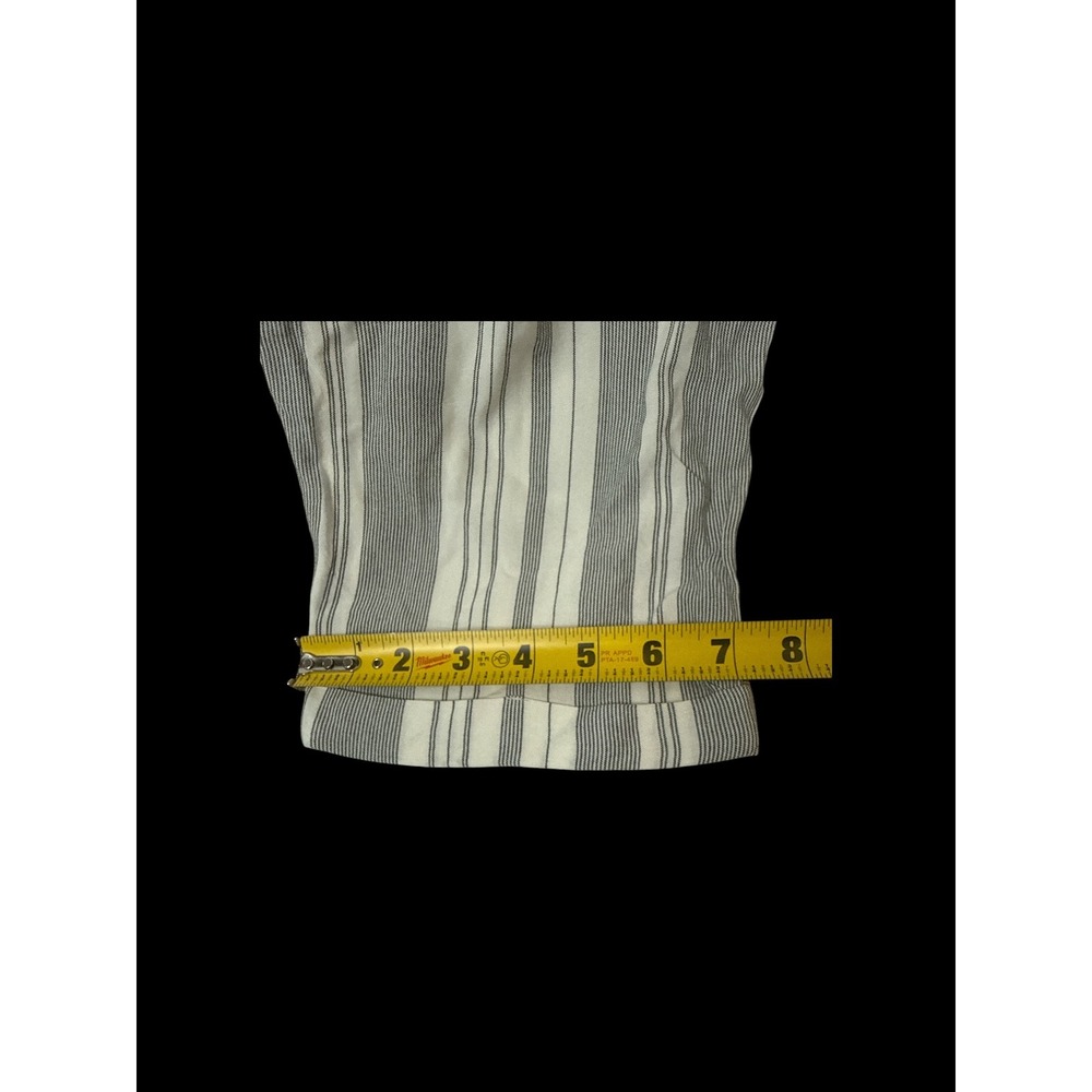 American Eagle Striped Paperbag Waist Wide Leg Pants Gray White Small - Picture 3 of 8
